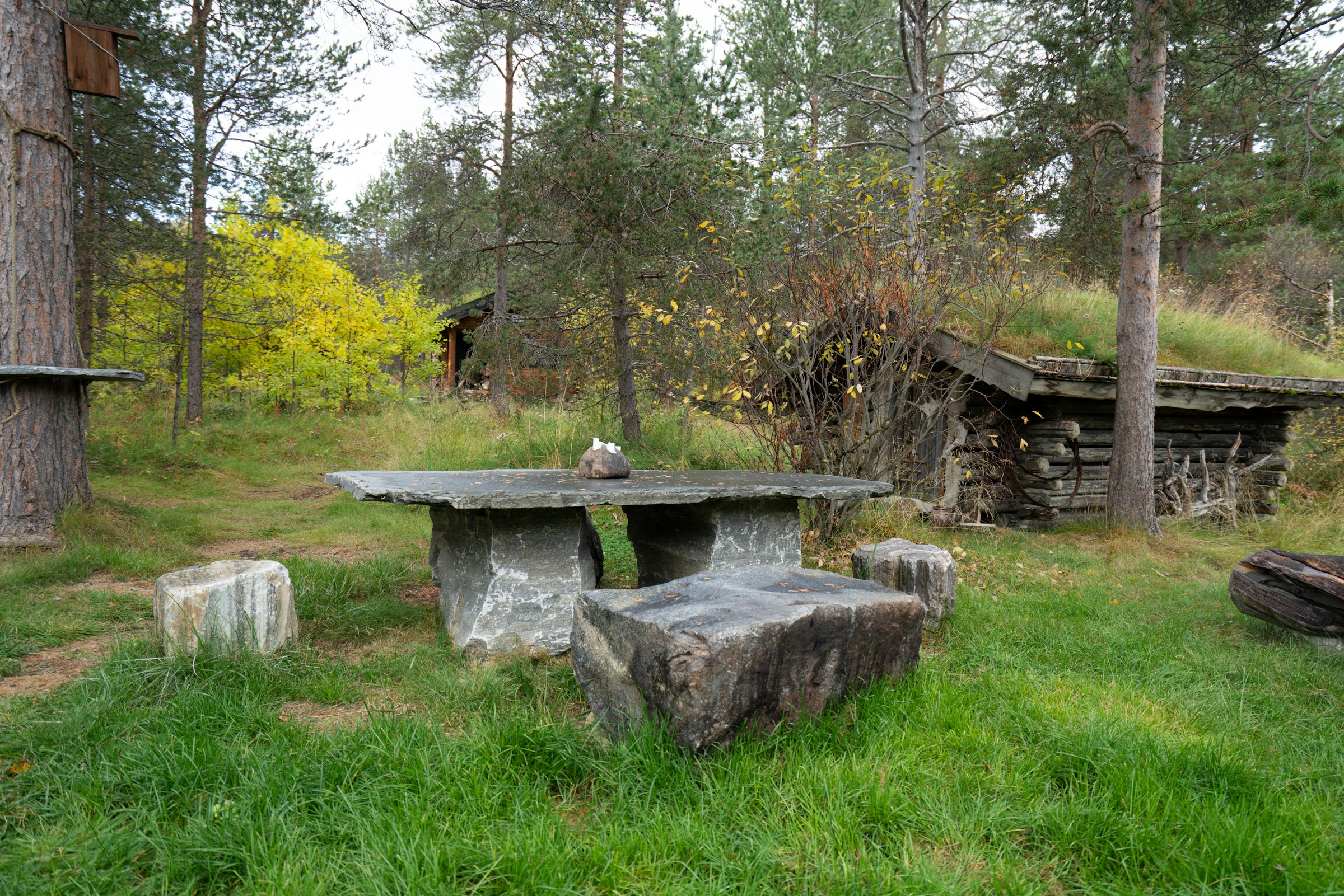 stone fire pit seating