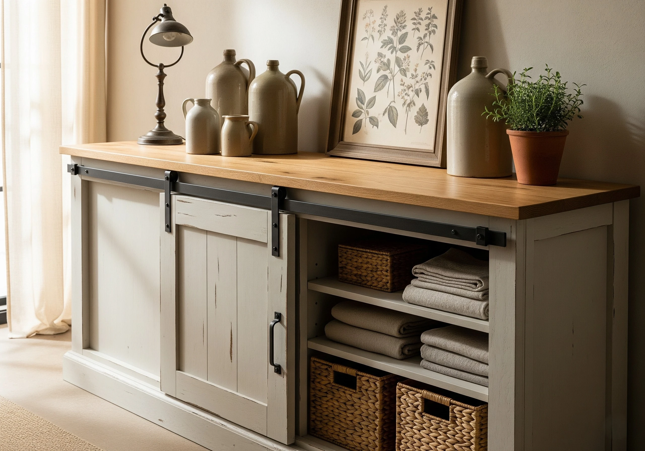 farmhouse-sideboard-barn-door-hardware