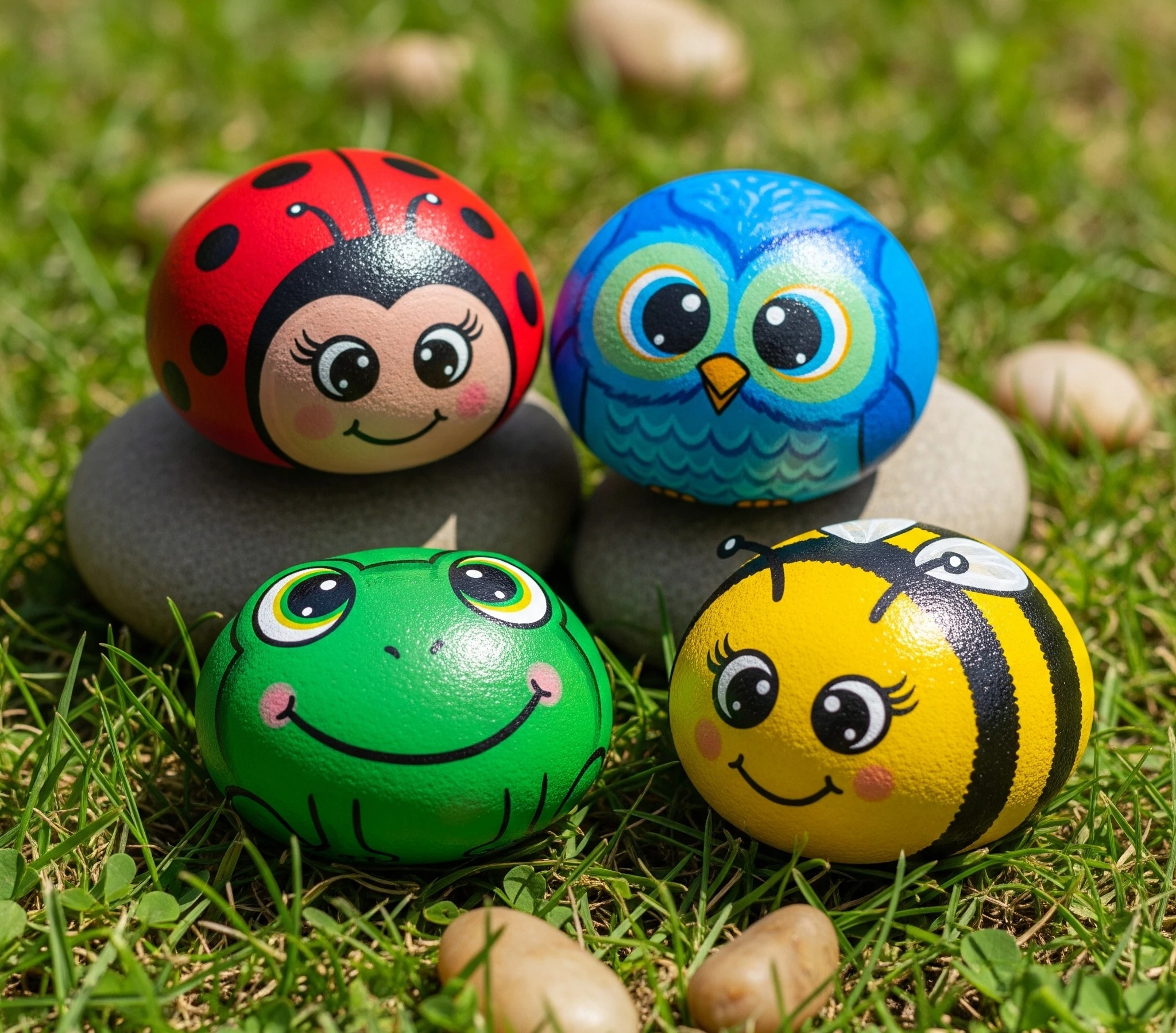 friendly-creatures-painted-on-rocks-cute-kids-art
