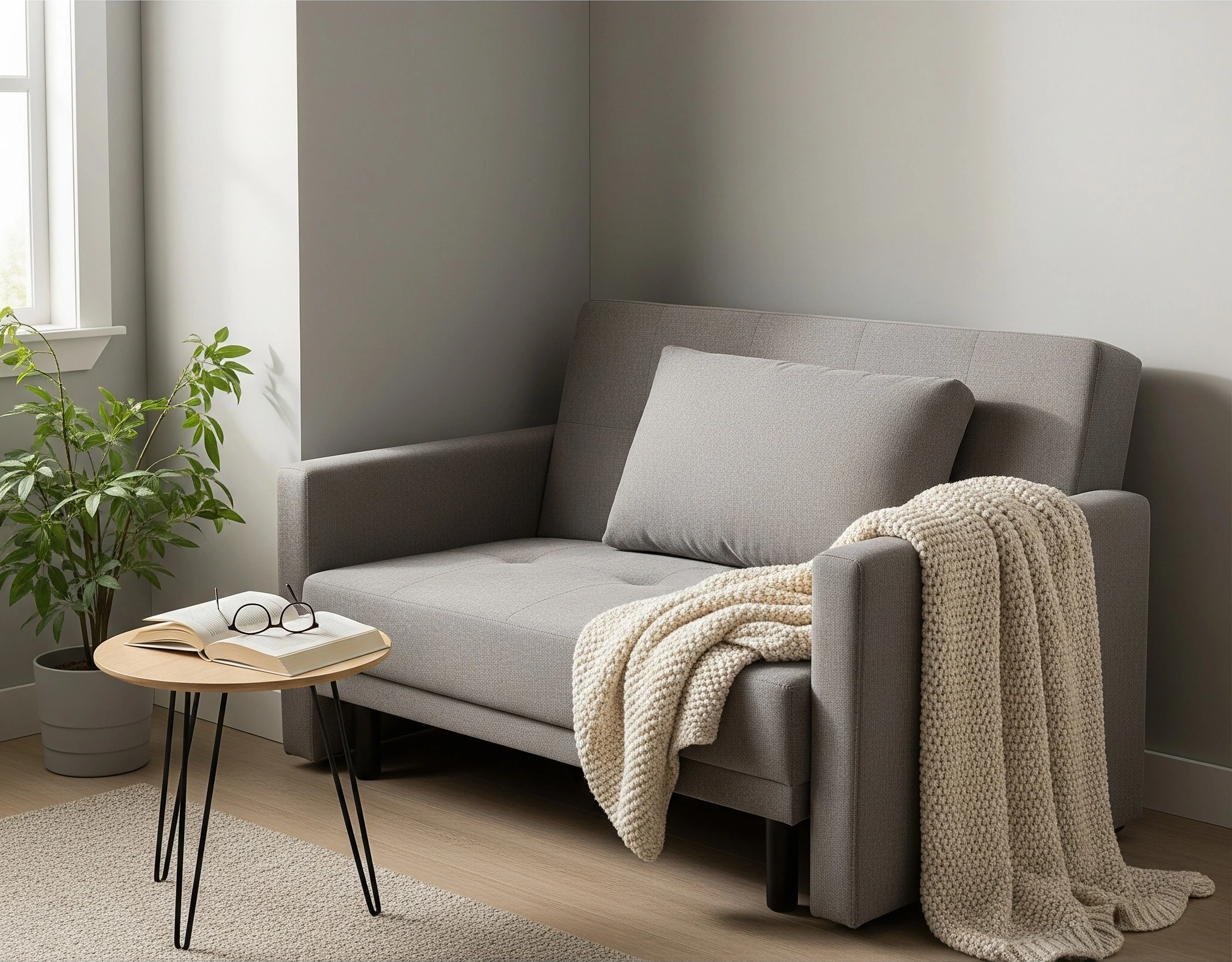 futon-sofa-bed-in-small-space-modern-minimalist