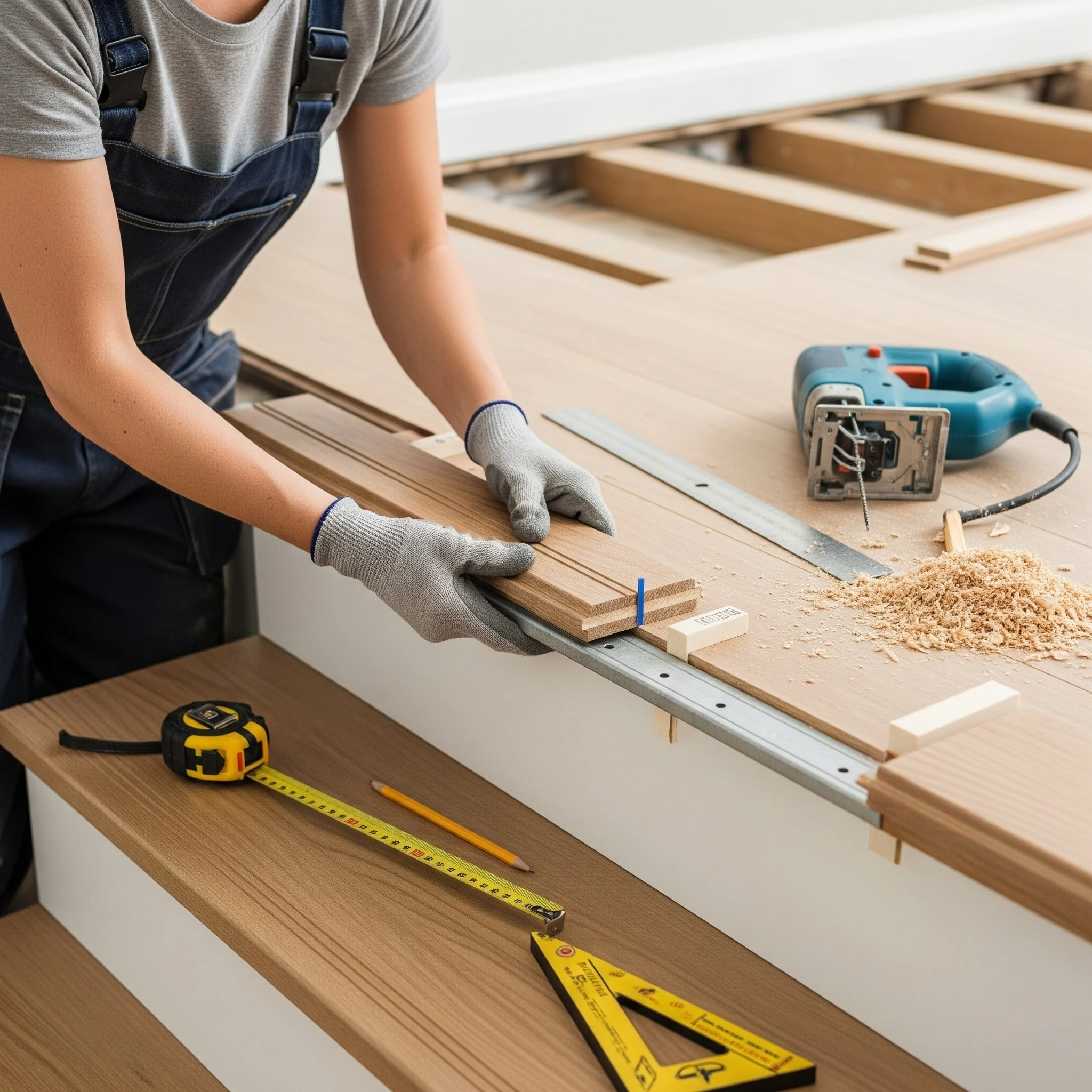 installing laminate on stairs DIY