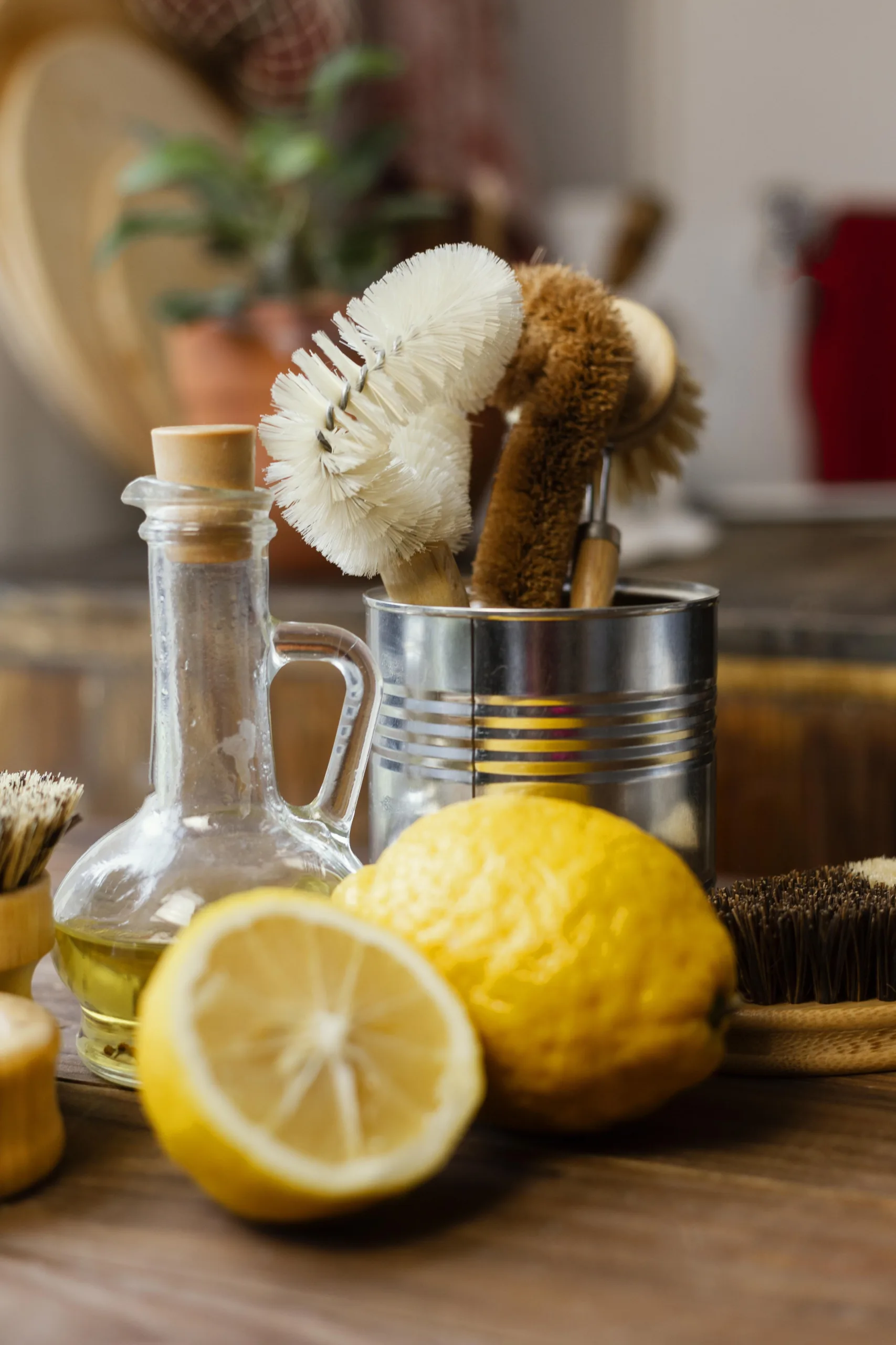 Encouragement-to-use-natural-products-lemon-vinegar-baking-soda-still-life