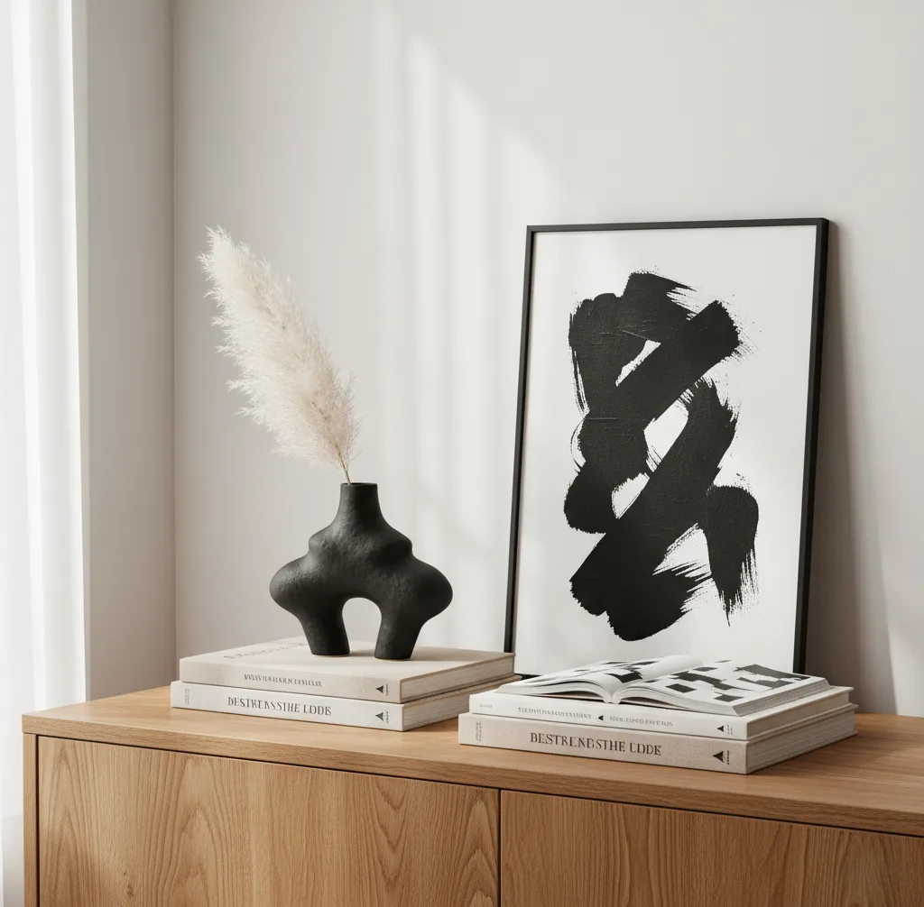 black and white abstract art