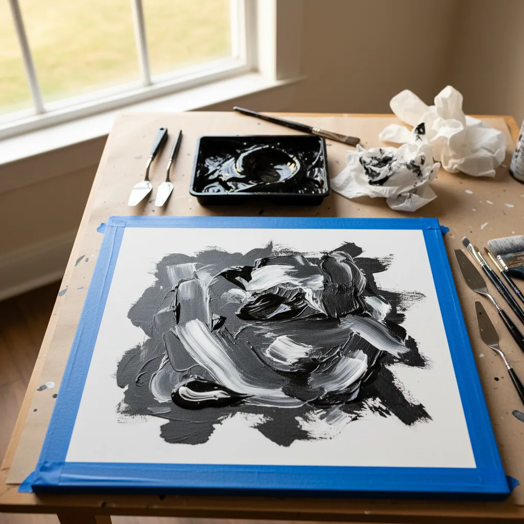 black and white abstract art