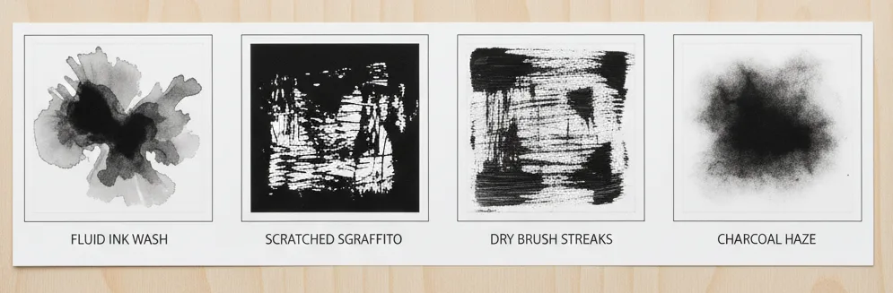 black and white abstract art