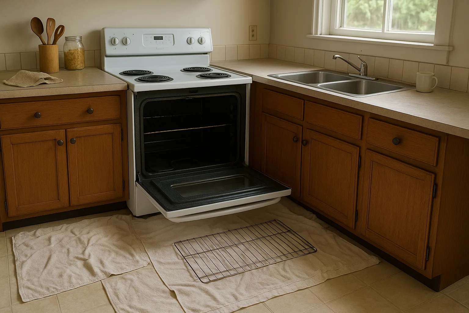 pre-cleaning-prep-unplug-oven-cover-floor-remove-racks