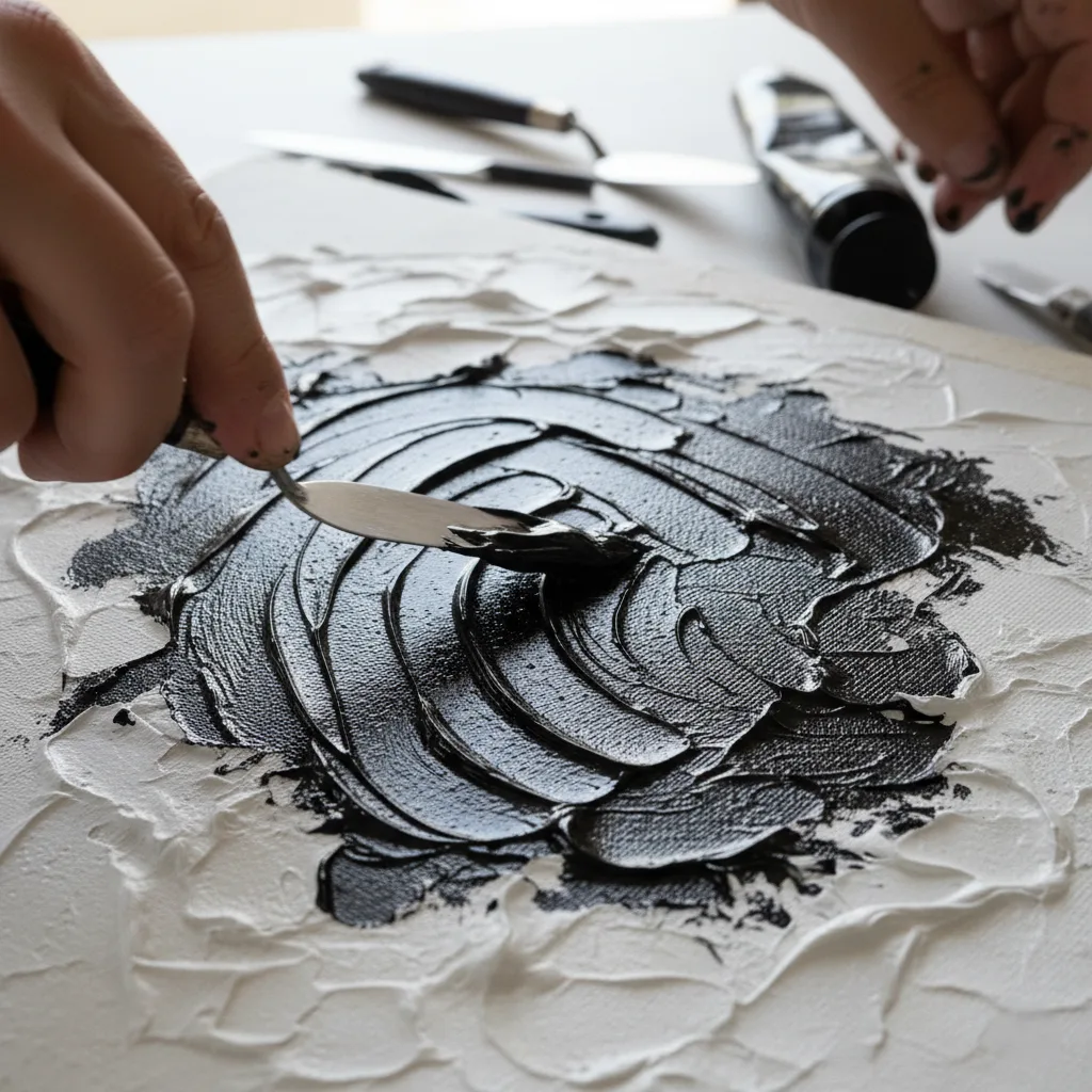 black and white abstract art