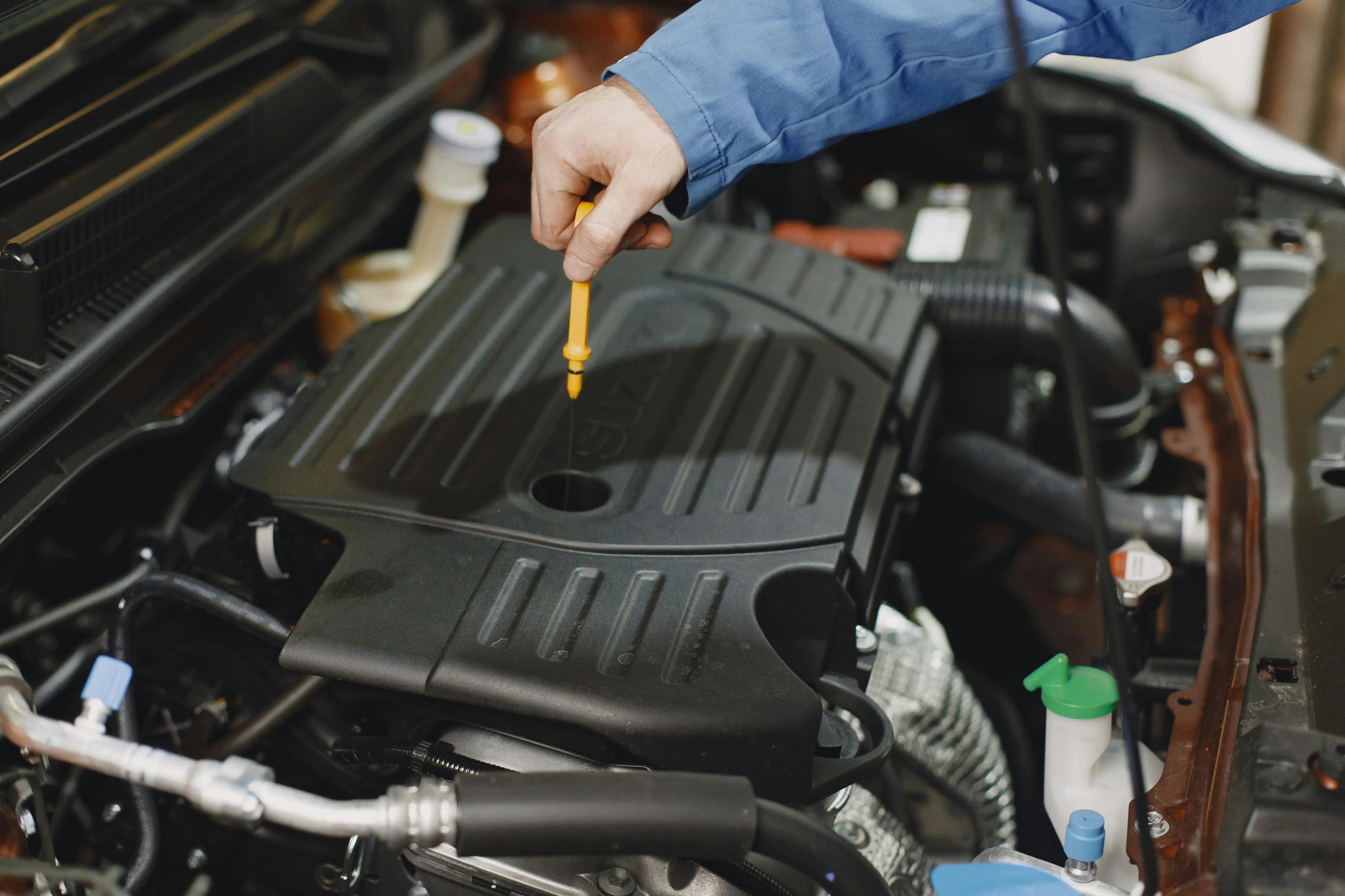 rat poison box Close-up of a person checking engine oil using a dipstick in a car's engine bay.