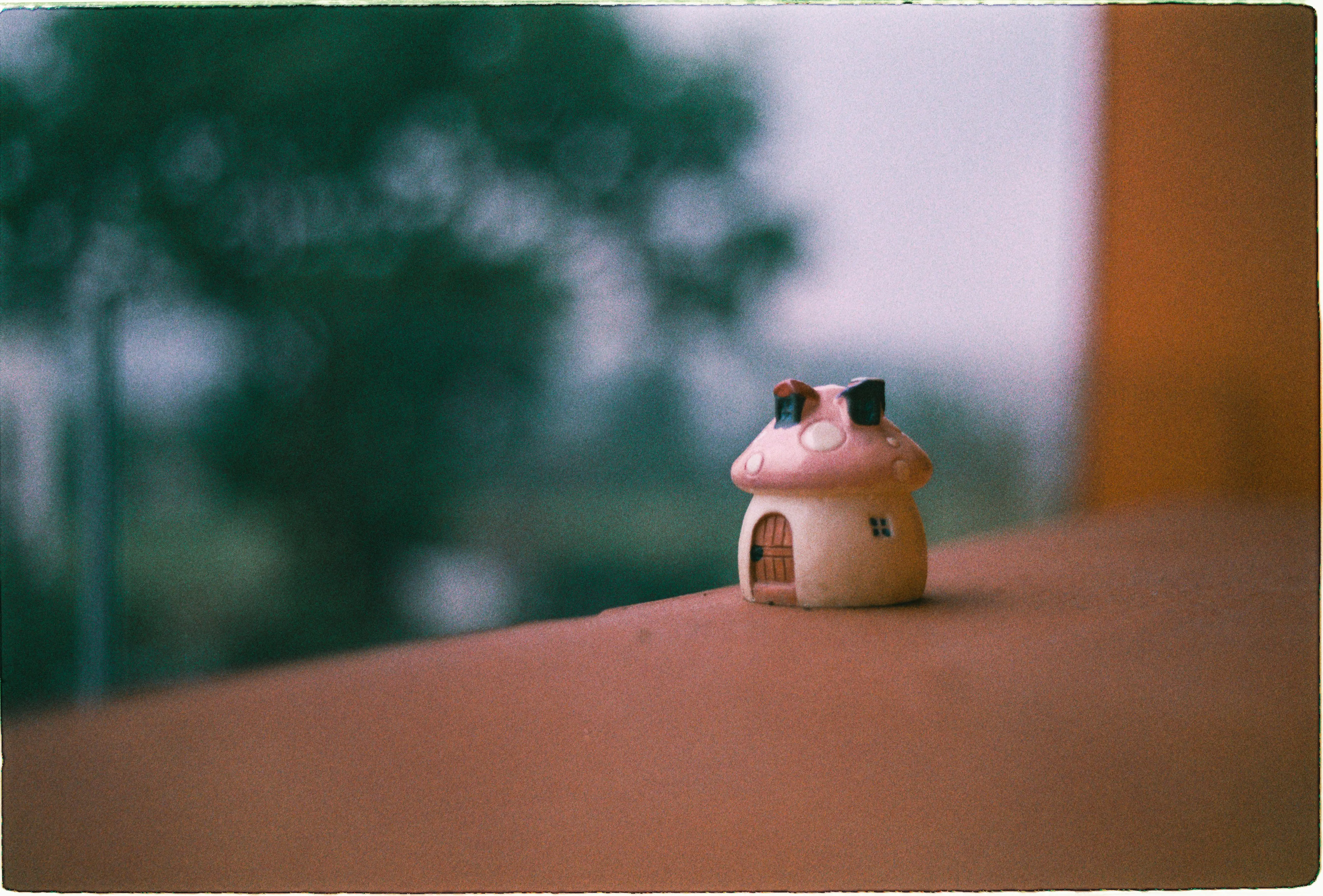 3 bedroom tiny house Charming close-up of a vintage miniature mushroom house outdoors, showcasing selective focus.