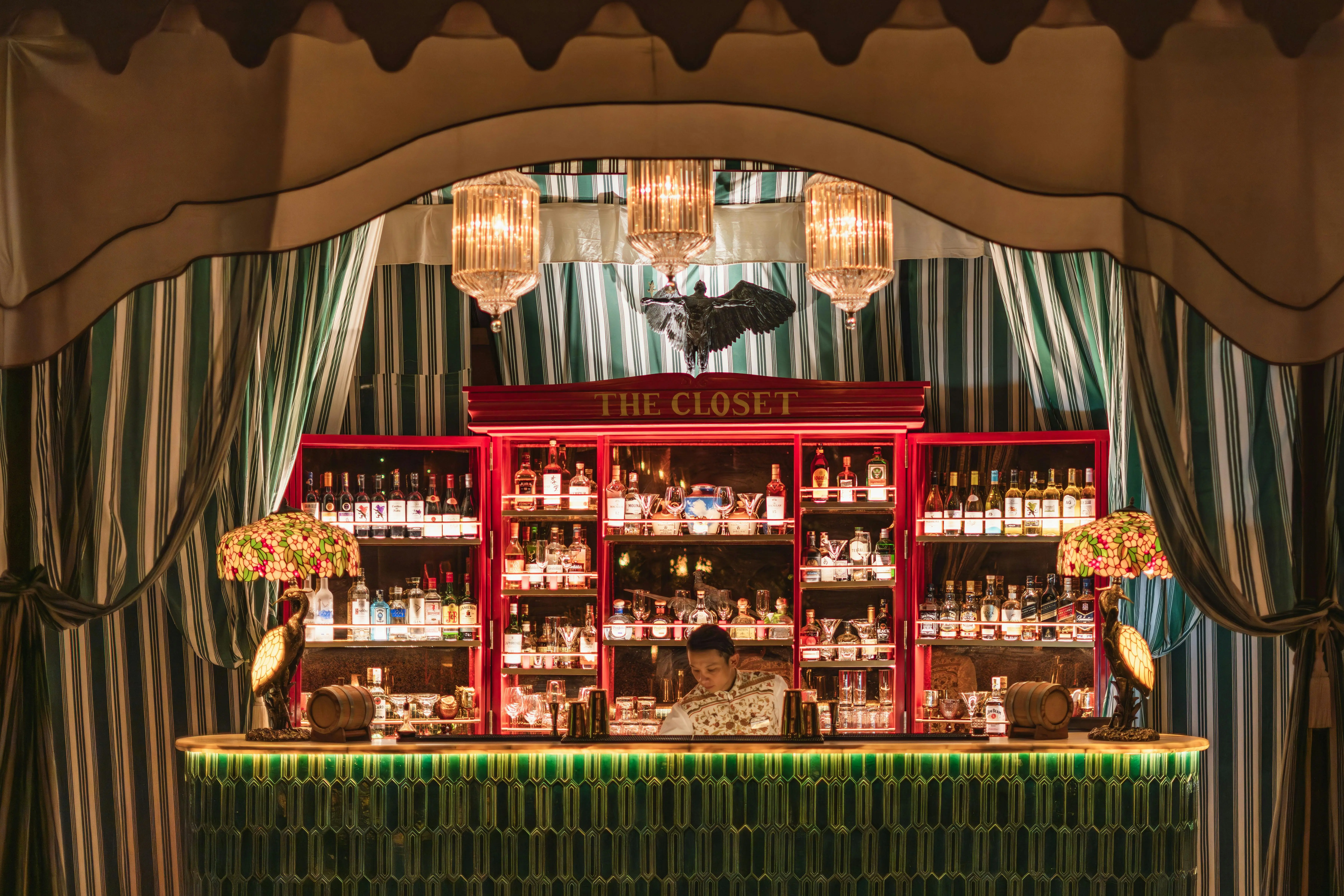 just one bite bar Chic bar setting at Narendra Bhawan in Bikaner with elegant lighting and luxury decor.