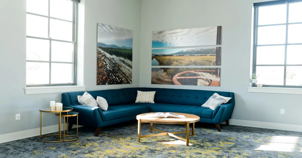 blue sectional sofa