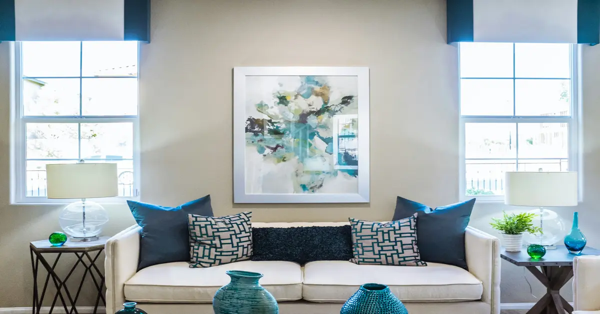 blue accent pillows