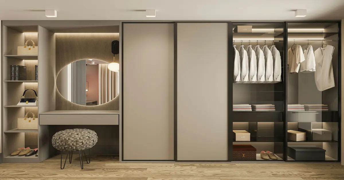 wardrobe closet with drawers