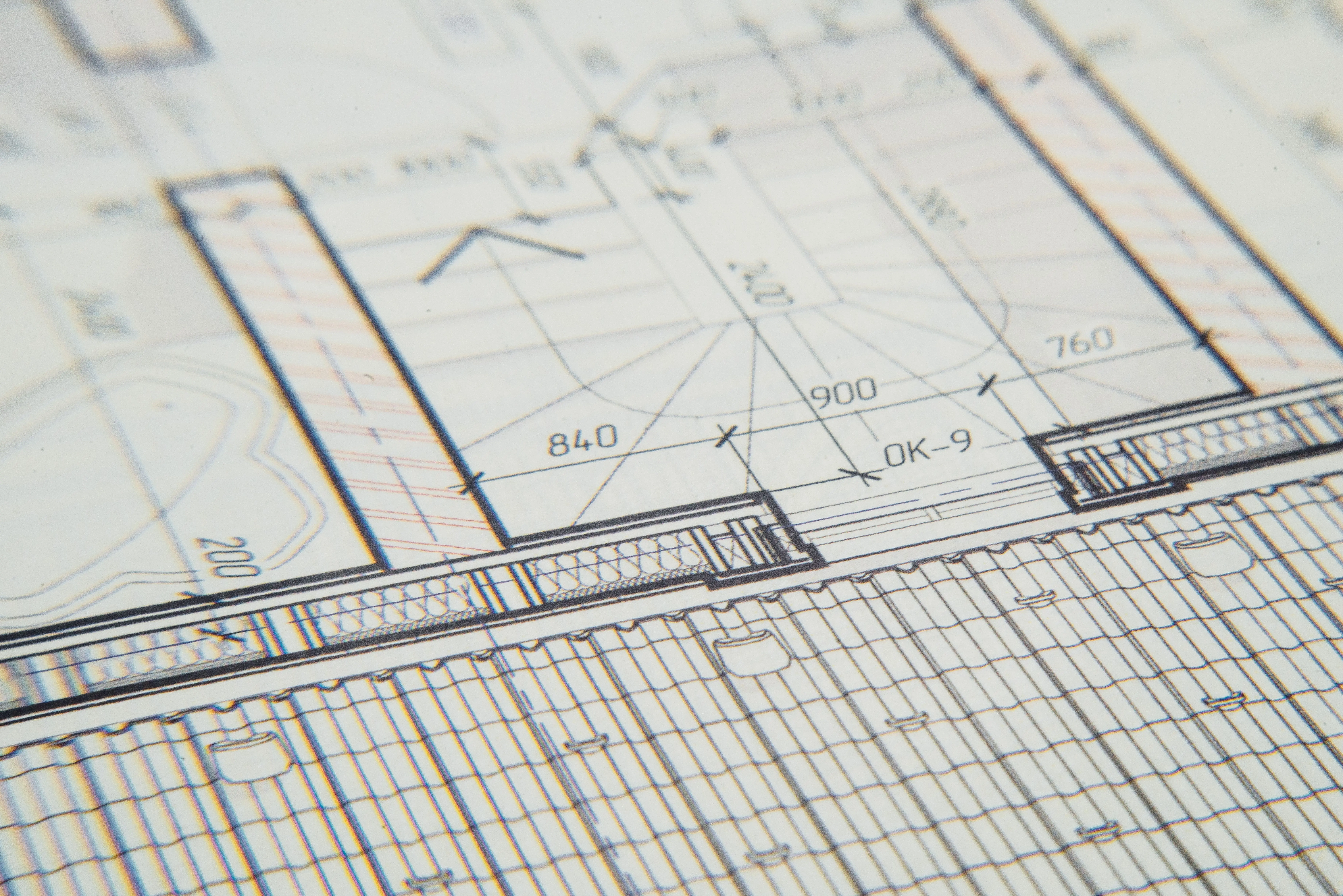 secondary furniture grouping Close-up of an architectural blueprint showcasing intricate design details for a building layout.